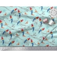 thumbnail image 3 of Soimoi Polyester Crepe Fabric Branches,Leaves & Macaw Parrot Bird Decor Fabric Printed Yard 52 Inch Wide, 3 of 3