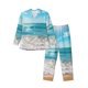 thumbnail image 1 of Fotbe Sunny Ocean Waves Pijama de Hombre con Estampado de Manga Larga, Conjunto de 2 Piezas, Ropa de Dormir Suave y Cómoda con Bolsillos-Large, 1 of 7