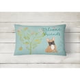 thumbnail image 2 of Carolines Treasures BB7633PW1216 Welcome Friends Fawn French Bulldog Canvas Fabric Decorative Pillow  12H x16W, 2 of 3