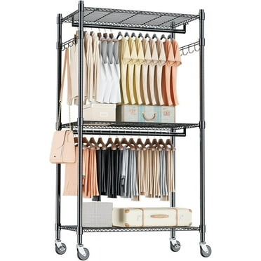 445LBS Rolling Clothes Rack with Cover, 81