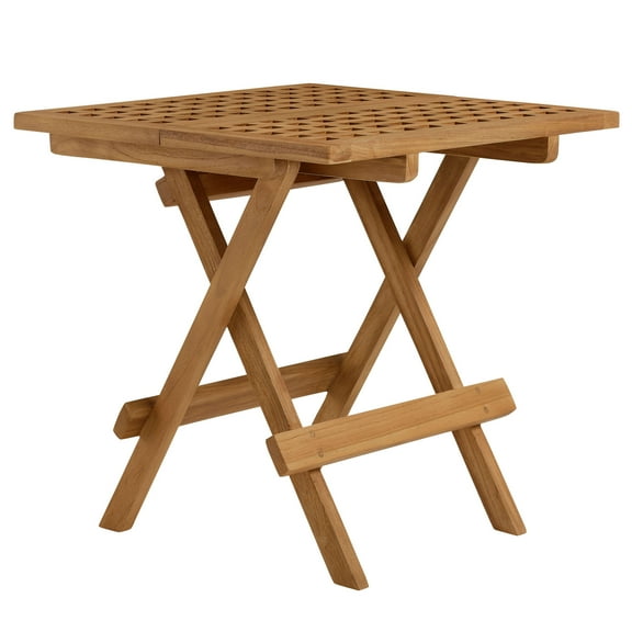 Coffee Side Table, Natural Brown, Teak Wood, Outdoor Patio Balcony Cafe Bistro Garden Hospitality Restaurant, Modern Contemporary, HB37073