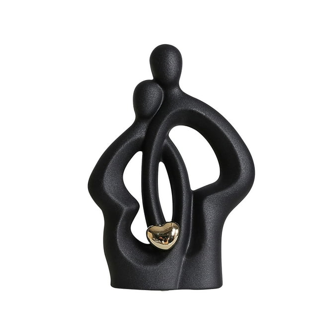Estatua de pareja, decoración moderna, estatua de amantes, ella, él, novio y novia, escultura de cerámica para pareja para compromiso, decoración