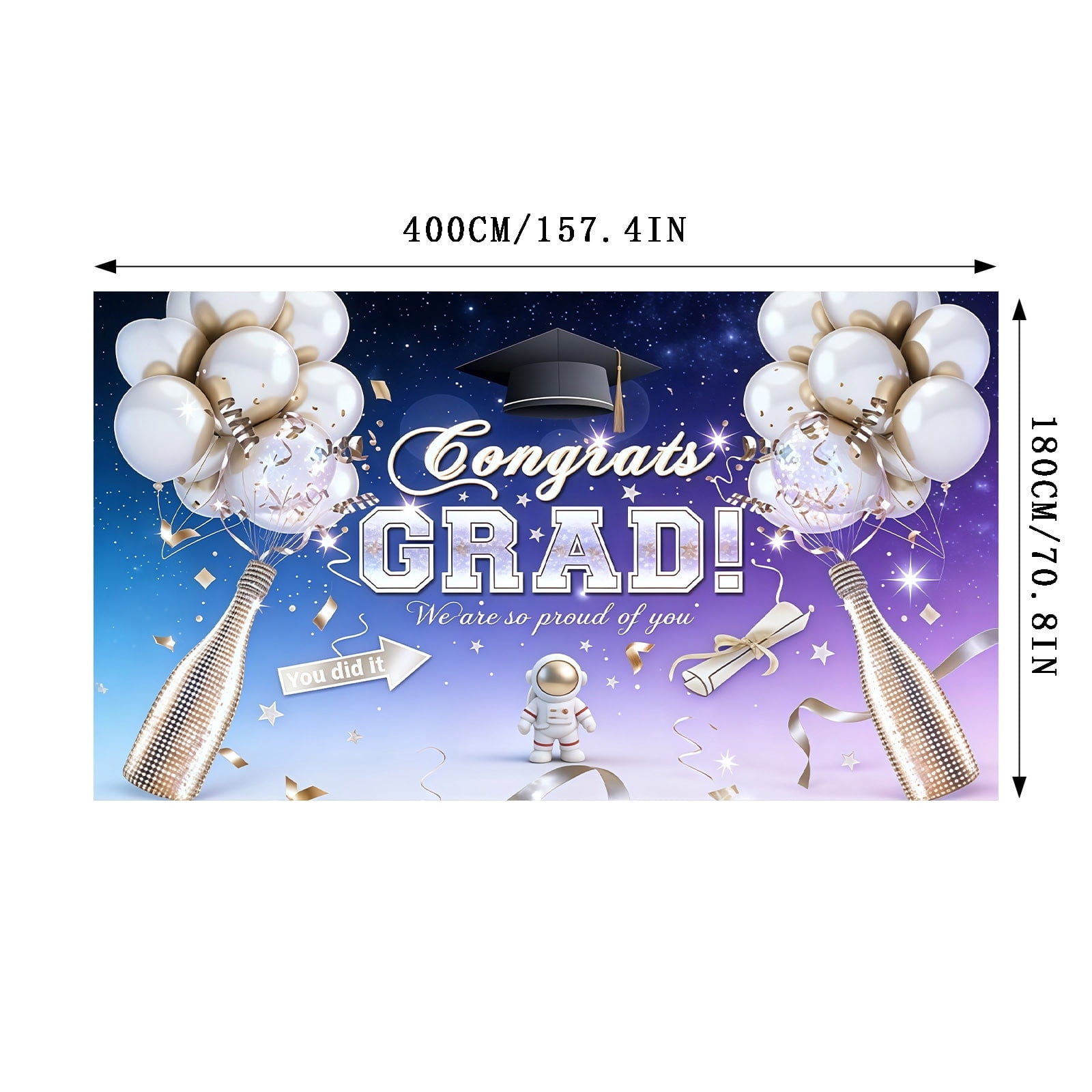 Win s Way 2026 Graduation Banner Customizable Class Of Horizontal for Party Celebration Outdoor Indoor Use Large Size
