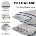 thumbnail image 4 of Beige Stripe Outdoor Pillow Covers 18x18 Inch Throw Pillow Covers Set of 2 Waterproof Decorative Pillow Cases Modern Abstract Art Navy Blue Striped Rustic Cushion Covers for Patio Furniture Garden, 4 of 8