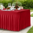 thumbnail image 4 of Mantel HolidayIdeas de spandex rojo para mesa de 8 pies, paquete de 2, 4 of 8