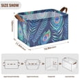 thumbnail image 3 of Ryvnso Peacock Feathers Artistic Storage Bins Large Basket Foldable Cube Toys Organizer with Handles 2 PCs, 3 of 8
