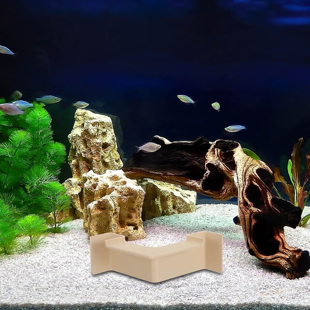 Hytrove Cueva Subacuática Para Acuario Beige Con Para Camarones Y Peces