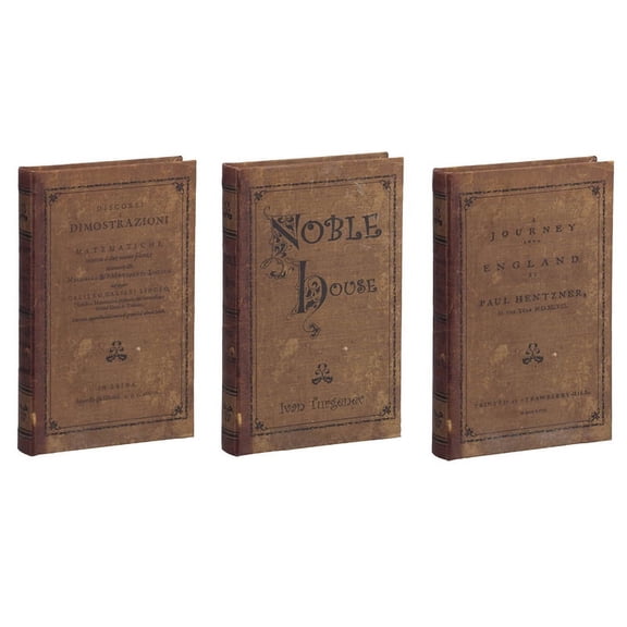 A&B Home Set of 3 Faux Vintage Book Storage Boxes