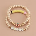 thumbnail image 4 of Handmade Teacher Appreciation Stackable Bracelets Teacher's Day Personalized Soft Clay Teach Inspire Nature Wood Beaded Elastic Bracelets for Women Christmas Graduation Birthday Party Jewelry Gifts, 4 of 10