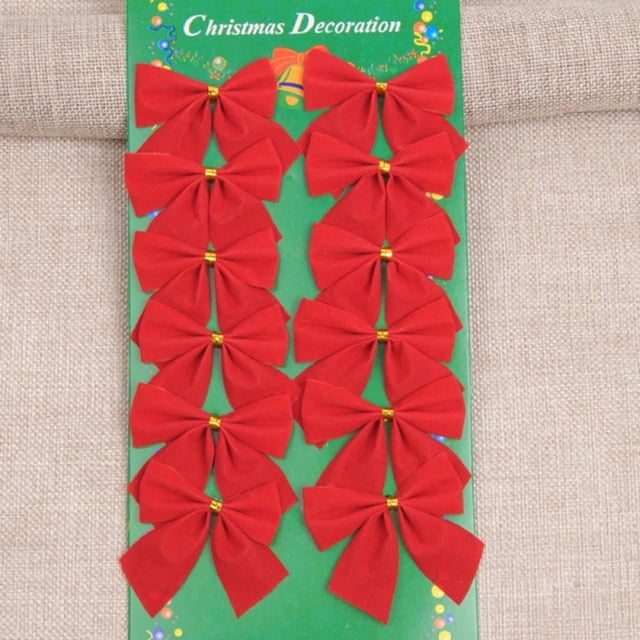 12pcs Practical Beautiful Christmas Bows for Door Window Home Christmas Tree Decoration