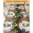 thumbnail image 4 of 13 Inch Round Placemats Set of 6, Spring Floral Non Slip Heat Insulation PP Table Mats, Dark Purple Flowers Patchwork Grid Bohemia Washable Place Mats for Kitchen Dining Party Table Decor, 4 of 7