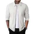thumbnail image 1 of Veste à Fermeture Éclair Complète Texturée en Nid d'Abeille pour Hommes - Design Polyvalent Col à Revers - Tenue Formelle Moderne Décontractée Ou Chic pour Printemps et Automne, 1 of 1
