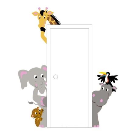 Elephants on the Wall E 5-1157 Menagerie of Doorhuggers - Paint It Yourself