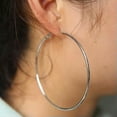 thumbnail image 2 of HOOUN Fashion Women's Jewelry Gold Silver Large Big Round Circle Dangle Hoop Earrings-gold 10cm, 2 of 9