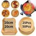 thumbnail image 2 of Revestimiento de papel desechable para freidora de aire, bandeja de papel a prueba de agua a prueba de aceite, alfombrilla antiadherente para hornear, accesorios para horno y AirFryer, 25/50 Uds. qym unisex, 2 of 2