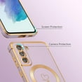 thumbnail image 3 of Magnetic Case for Samsung Galaxy S21 FE 5G Case[Compatible with MagSafe] Cute Plating Love Hearts Pattern Case,Soft Shockproof TPU Bumper Protective Cover for Women Girls,Light Purple, 3 of 14