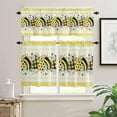 thumbnail image 1 of Bees Summer 3-Piece Kitchen Curtain Set, Rod Pocket Kitchen Curtain Valance and Tiers Set, Washable Drape Window Treatment Set, Honey Stripes Yellow, 1 of 6