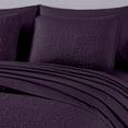 thumbnail image 3 of Chezmoi Collection Liam 7-Piece Purple Bed in a Bag Queen Comforter Set with Sheets Medallion Embossed Bedding Set, 3 of 9