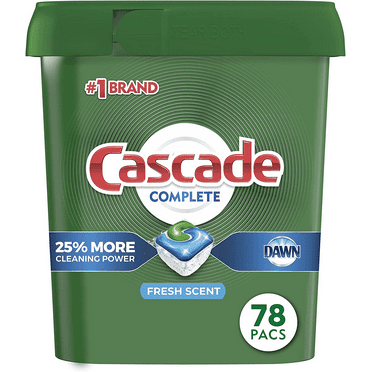 Cascade Complete Dishwasher Pods, Actionpacs Dishwasher Detergent, Lemon Scent, 78 Count