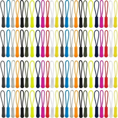 WuPing 132 Pcs Zipper Pulls - 12 Colors Nylon Cord Zipper Tag Replacement for Clothes, Backpack