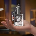 thumbnail image 5 of 3D Crystal Photo Keychain with Light, Rectangle Innovation Crystal Picture Keychain Customized Personalized Couples Pet Gifts with Your Photo for Mom, Dad, Men, Women, Christmas (Small), 5 of 7