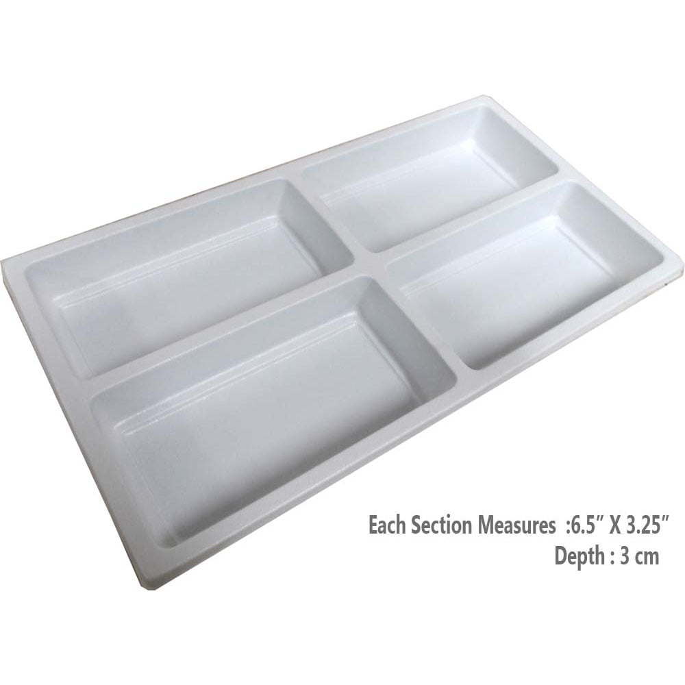 Plastic White Tray Insert with 4 Sections (Pack of 2) TJ91185Z02