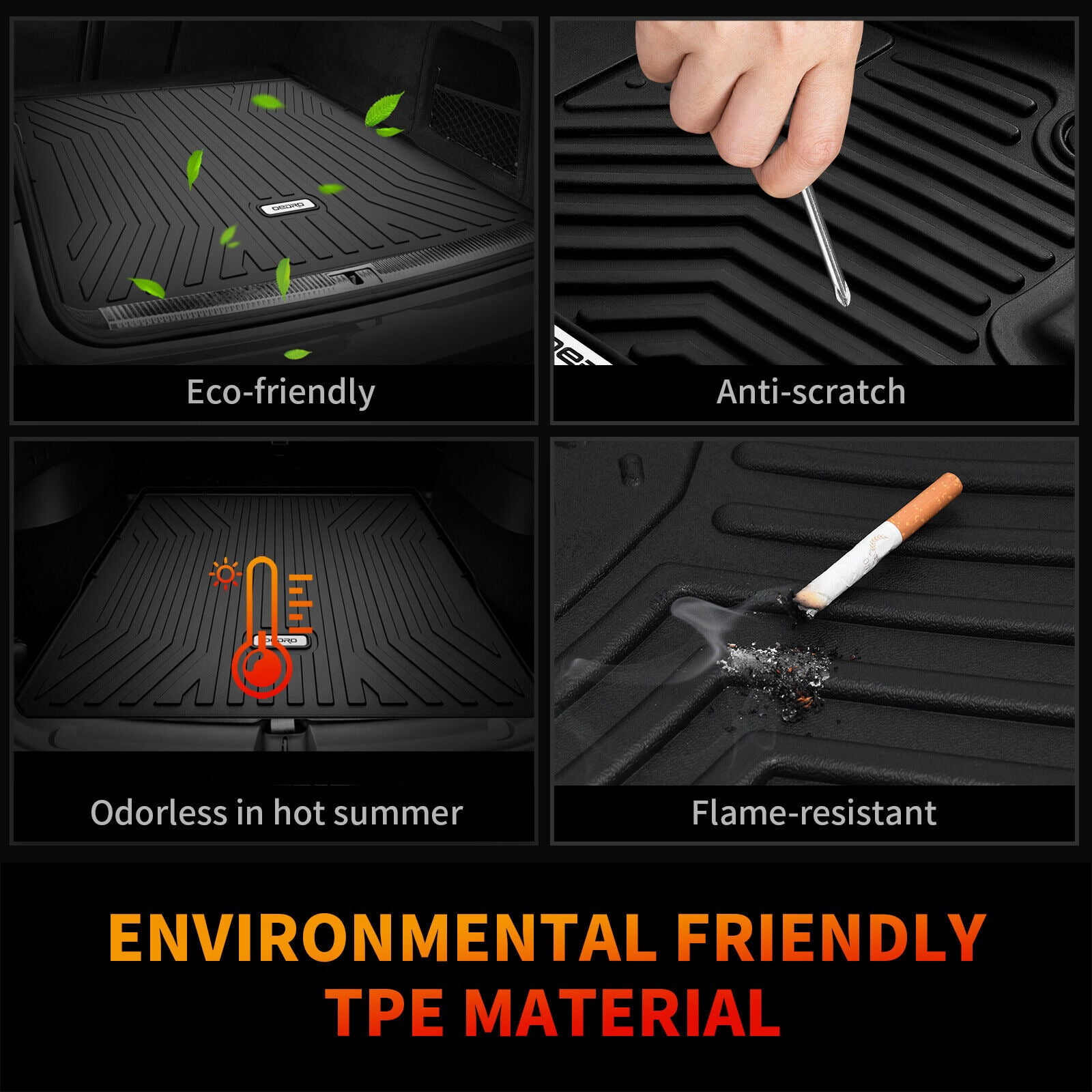 RVNI Cargo Liner Trunk Mat compatible with 2018-2023 2024 Chevrolet Equinox / GMC Terrain