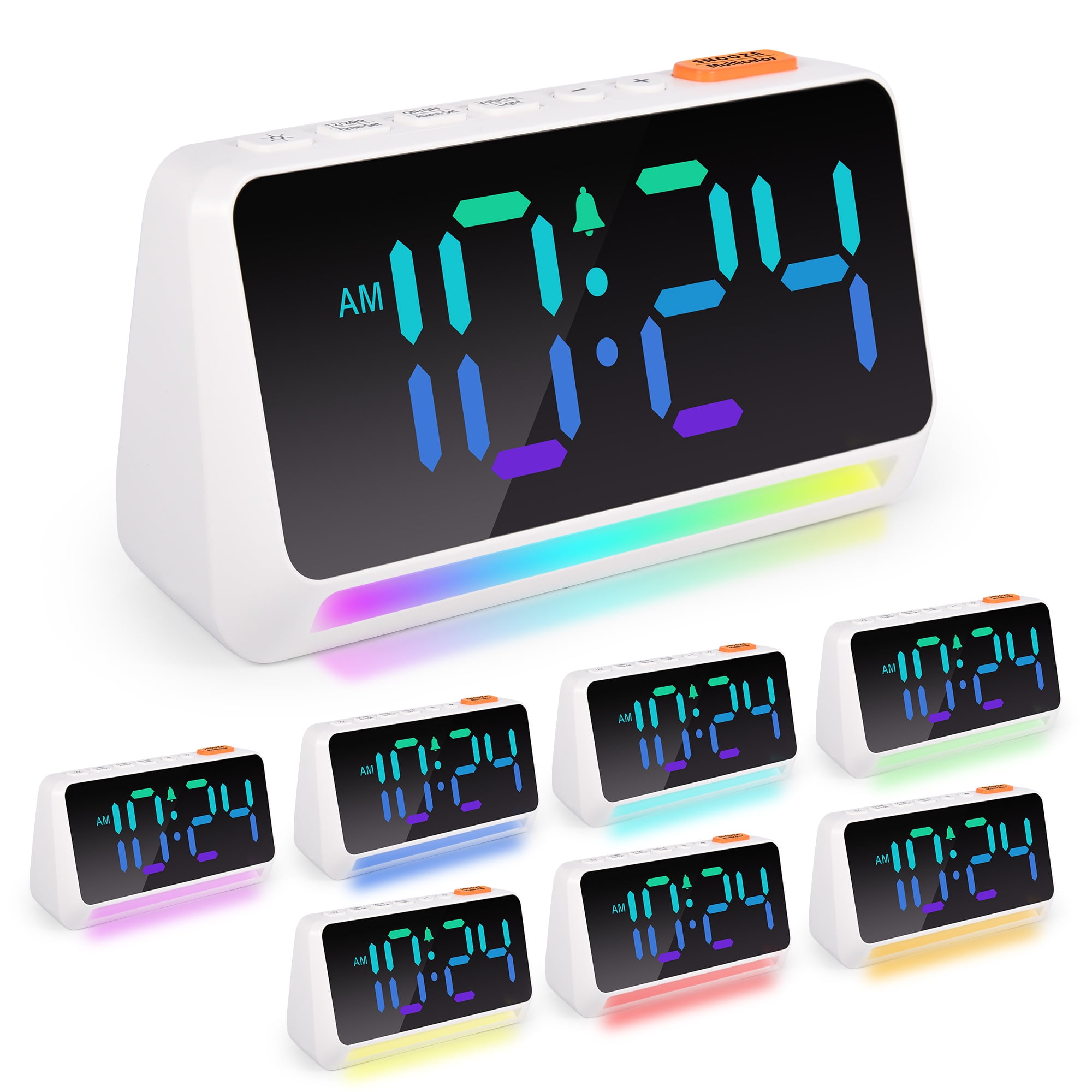 JUSTSPARKLE NEW Learn to Tell the Time Alarm Clock Blue & Pink& Red & White 