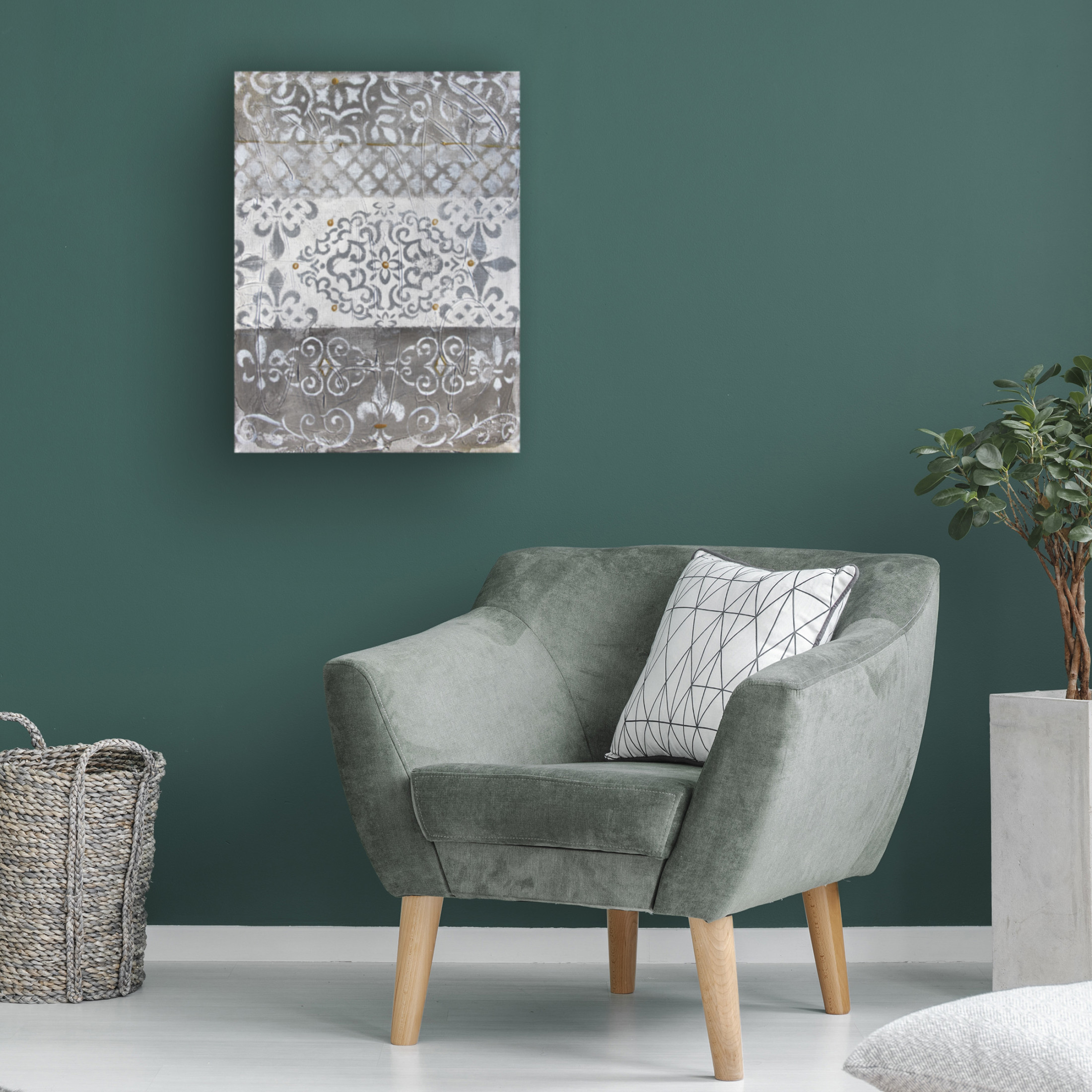 Canvas Wall Art - Jean Plout 'Abstract Lace A' Wall Art for Living Room, Bedroom, or Office Décor by Trademark Fine Art - 35 x 47 Inches