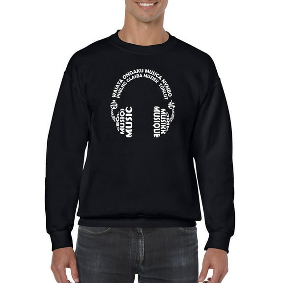 Music Translation In Headphones Sweatshirt Men -GoatDeals Designs, Male Small