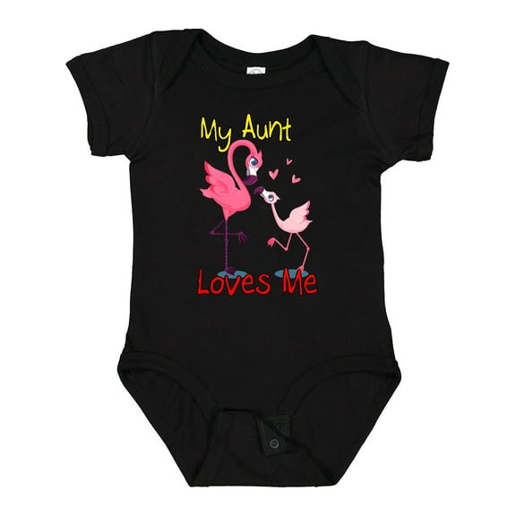 Inktastic My Aunt Loves Me Flamingo Boys or Girls Baby Bodysuit
