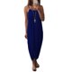 thumbnail image 1 of Womens Summer Spaghetti Strap Sling Maxi Long Wrap Dress Solid Color Split Irreg, 1 of 4