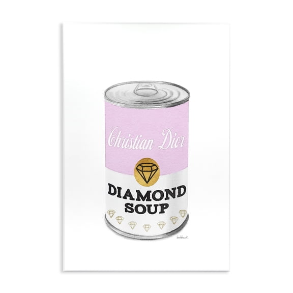 Stupell Industries Art Deco Pink Condensed Soup Can Diamond Pop Fashion Glam Wall Plaque Art, 10 x 15, by Amanda Greenwood