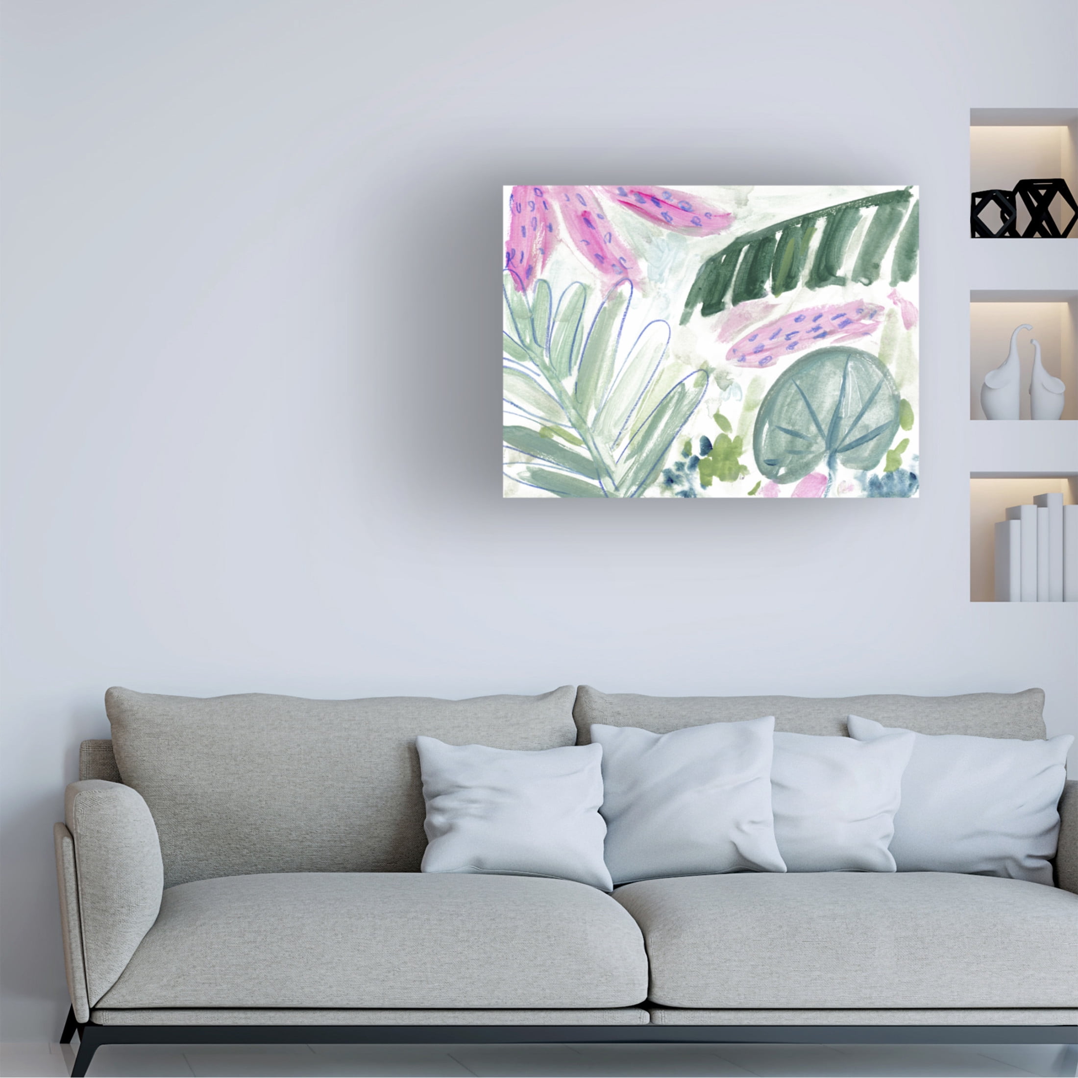 Canvas Wall Art - Melissa Wang 'Tropical Abstraction II' Wall Art for Living Room, Bedroom, or Office Décor by Trademark Fine Art - 19 x 14 Inches