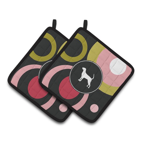 Carolines Treasures KJ1118PTHD Coonhound Pair of Pot Holders , 7.5HX7.5W, multicolor
