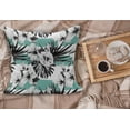 thumbnail image 2 of Floral Fluffy Throw Pillow Cushion Cover, Exotic Watercolor Hibiscus Flower Graphic Art Print Tropical Inspired Boho, Decorative Square Accent Pillow Case, 24" x 24", Grey White Teal, by Ambesonne, 2 of 5