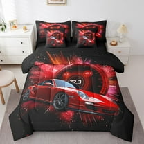 Erosebridal Sports Car Bedding Twin Size, Automobile Bed in a Bag Twin size, Racing Theme Decor, Reversible 7 Pieces