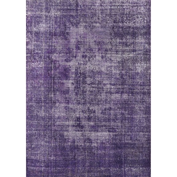 Ahgly Company Machine Washable Indoor Rectangle Industrial Modern Purple Haze Purple Area Rugs, 5' x 7'