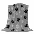 thumbnail image 6 of Pet Paw Printed Blanket Soft Cozy Warm Throw Blanket for Couch, Plush Fuzzy Flannel Fleece Blankets for Sofa, Modern Black Grey Watercolor Dog Claws Bed Blankets Lightweight Gifts for Women, 40"x50", 6 of 9