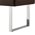 thumbnail image 6 of Posh Living Myles Faux Leather Bench with Stainless Steel Legs in Brown/Chrome, 6 of 8