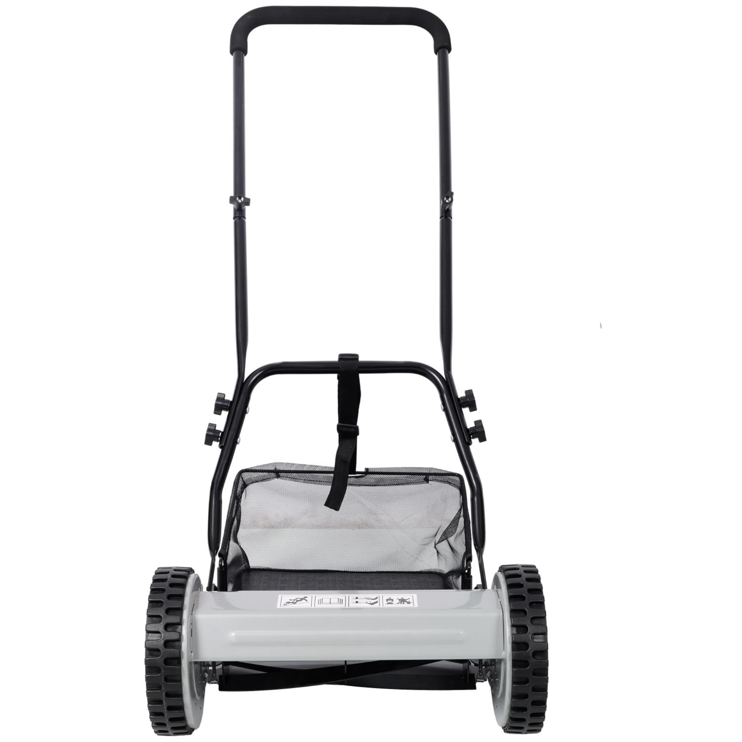 Gray Hand-push Rotary Lawn Mower with Grass Collection Bag, Environmentally Friendly, Low Maintenance Cost and Easy To Operate.