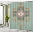 thumbnail image 4 of Ambesonne Tribal Shower Curtain, Dreamcatcher Folkloric Ikat, 69"Wx84"L, Blue Grey Pale Rust, 4 of 4