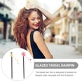 thumbnail image 2 of Supvox Set of 4 Vintage Hair Chopsticks with Tassel Design for Women, Assorted Colors Hair Accessories, 2 of 7