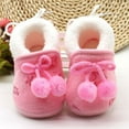 thumbnail image 6 of Newborn Baby Boy Girl Winter Warm Bow-Knot Slippers Boots Toddler Non-Slip Plush Crib Shoes, 6 of 7