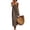 Coffee #32, variant on Cotton Linen Dresses for Women Sleeveless Backless Cami Dresses Casual Loose Vacation Sundress, L