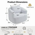thumbnail image 4 of 360 °   Swivel Round Upholstered Comfy Chair With One Soft Pillow, Teddy Fleece High-Resilience Sponge Single Sofa, No Assembly for Living Room, Bedroom, Apartment, Blue, 4 of 12