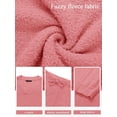 thumbnail image 5 of Women's 2 Piece Outfits Fuzzy Fleece Pajama Set Long Sleeve Top Wide Leg Pants Loungewear, 5 of 17