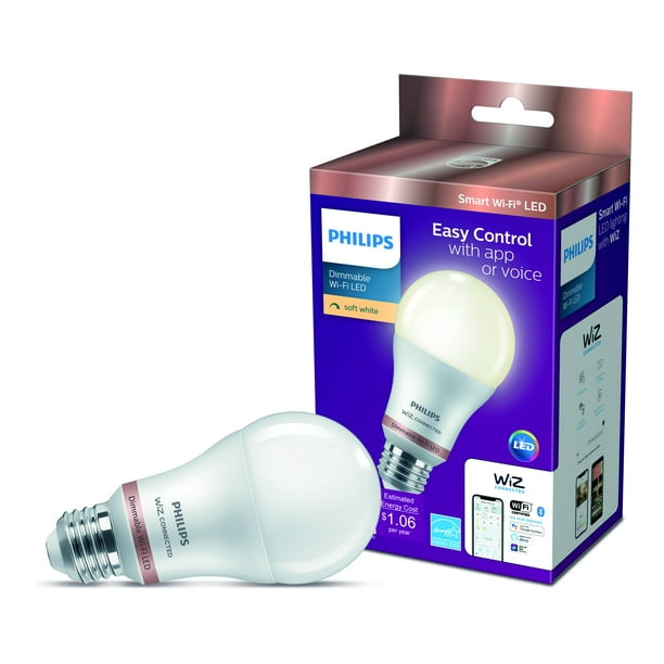 patrouille item Voorzichtigheid Philips Smart Wi-Fi Connected LED 60-Watt A19 Light Bulb, Frosted Soft  White, Dimmable, E26 Base (1-Pack) - Walmart.com