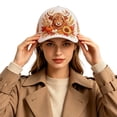 thumbnail image 2 of Highland Cow Baseball Cap Autumn Pumpkin Sunflower Wheat Printed Adjustable Peaked Cap For Outdoor Gardening Camping Travel Daily Wear(White-55~60cm), 2 of 3