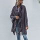 thumbnail image 5 of Cárdigan para mujer, suéter, cuello de piel sintética, decoración, dobladillo, borla, manga larga, suéter informal, abrigos gris S, 5 of 8